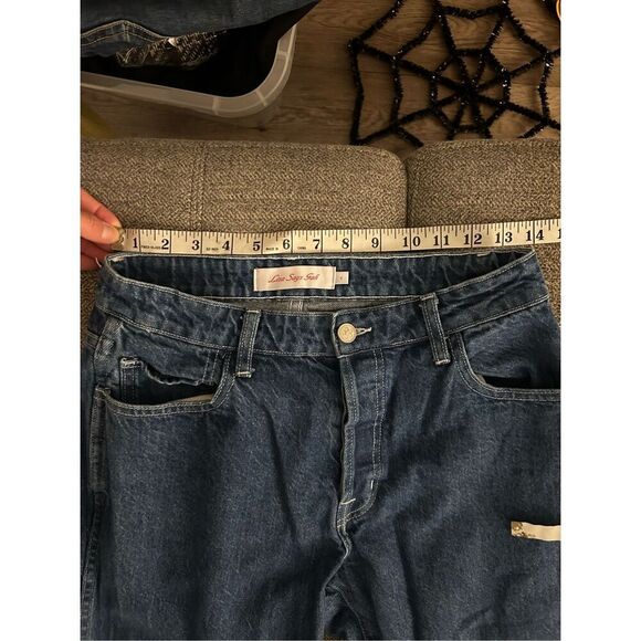 Lisa Says Gah! 100% Cotton Button Fly Cropped Straight Leg Jeans Size 6 - Picture 11 of 13